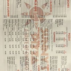 Sunny's Pizza & Wings - Menu from coupon mailer APR24