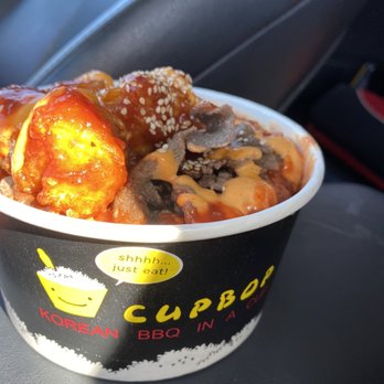 Cupbop - Combination bowl, fried chicken and bulgogi meat. - Barbeque Near Me - Arvada, Colorado