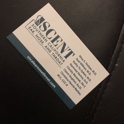 SCENT- Southern California Ear, Nose, and Throat - Appointment card with list of providers.