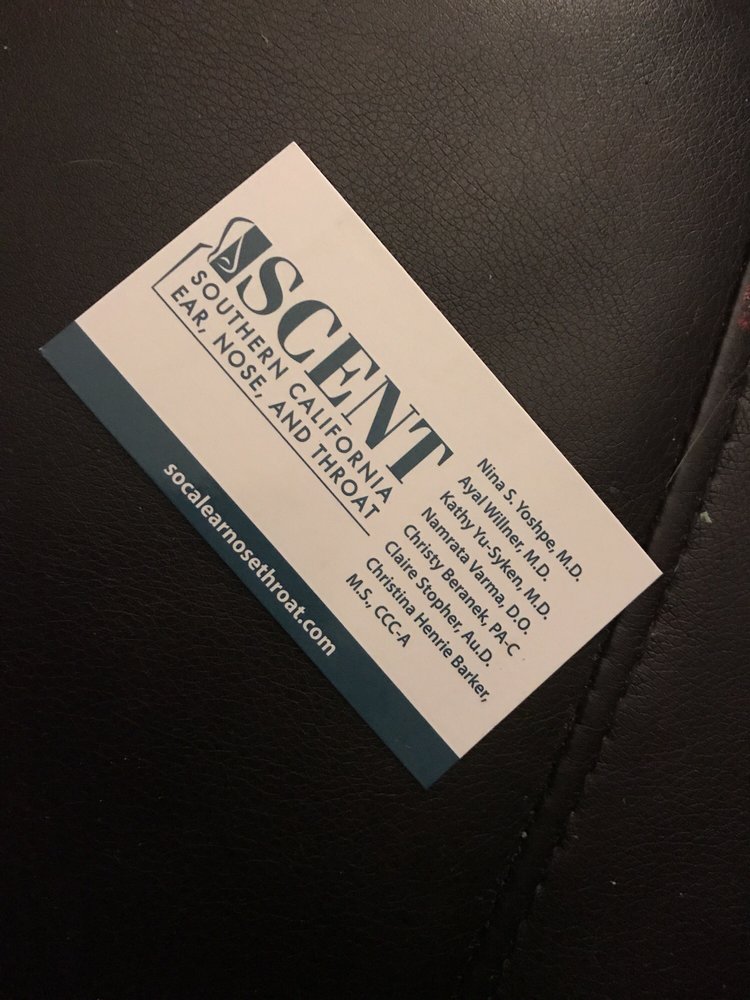 SCENT SOUTHERN CALIFORNIA EAR, NOSE, AND THROAT Ear Nose & Throat