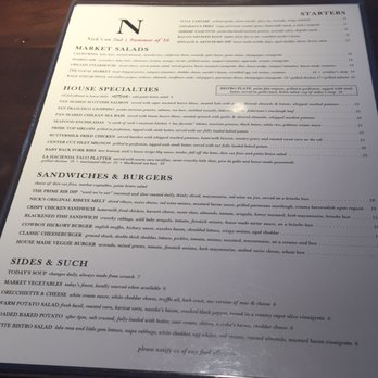 Nick's On 2nd - Menu; October 2016 - New American Near Me - Long Beach, California Nick's On 2nd - Menu; October 2016 - New American Near Me - Long Beach, California