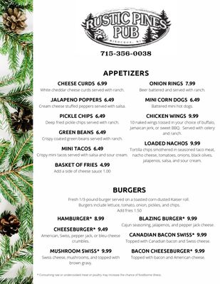 Menu photo 2 Rustic Pines Pub Minocqua, WI