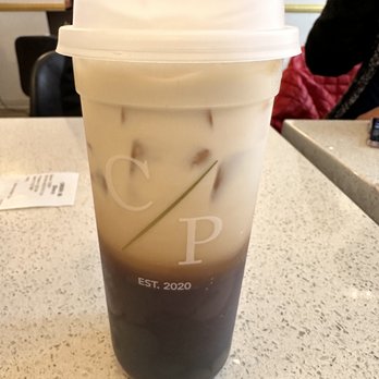 Cafe Pruvia - Honey Milk Tea Large Iced Black Tea Boba - Bubble Tea Near Me - Gardena, California
