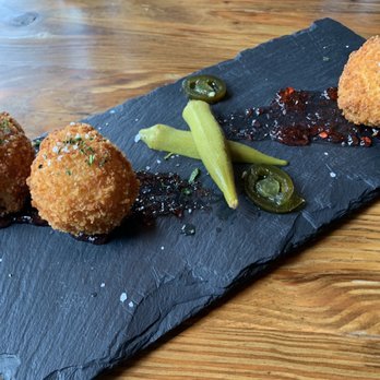 The Hen and the Hog - Fried Pimento Cheese Fritters - New American Near Me - Halifax, North Carolina The Hen and the Hog - Fried Pimento Cheese Fritters - New American Near Me - Halifax, North Carolina