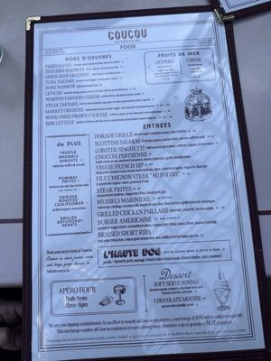Menu photo 3 Coucou West Hollywood, CA