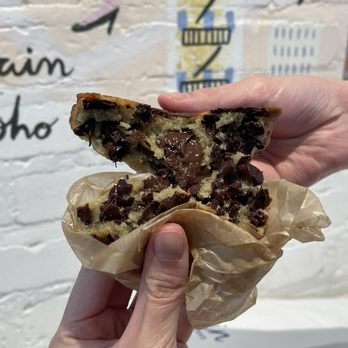 Levain Bakery - Upper East Side, NYC - Inside chocolate chip cookie - Bakeries Near Me - New York, New York