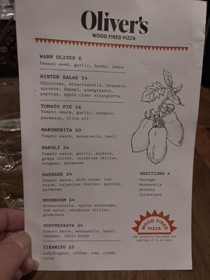Menu photo 2 Oliver’s Pizzeria San Rafael, CA Menu photo 2 Oliver’s Pizzeria San Rafael, CA