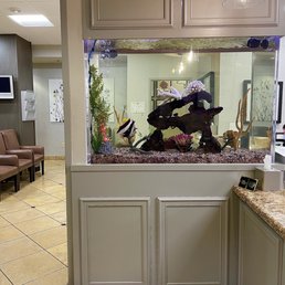 Appointment setting area with a beautiful fish tank. Appointment setting area with a beautiful fish tank.