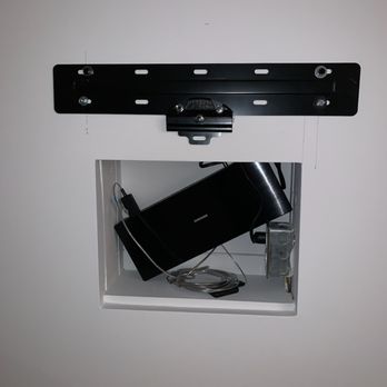 Mount Em Up - Step2 for Samsung frame TV. Mount bracket to the wall and set up one connect box. - TV Mounting Near Me