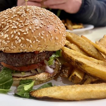Jazzy Steakburger - Jazzy burger with fries - Cheesesteaks Near Me - monroe, Michigan
