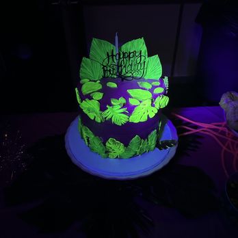 Lola Lolita Bakeshop - Glow party cake that actually glowed! - Custom Cakes Near Me Lola Lolita Bakeshop - Glow party cake that actually glowed! - Custom Cakes Near Me