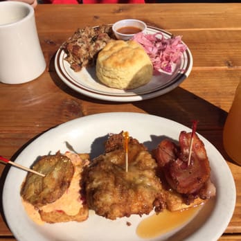 Pine State Biscuits - Pine state biscuit with bacon sandwich instead of ham and the BBQ biscuit. - Southern Near Me - Portland, Oregon Pine State Biscuits - Pine state biscuit with bacon sandwich instead of ham and the BBQ biscuit. - Southern Near Me - Portland, Oregon