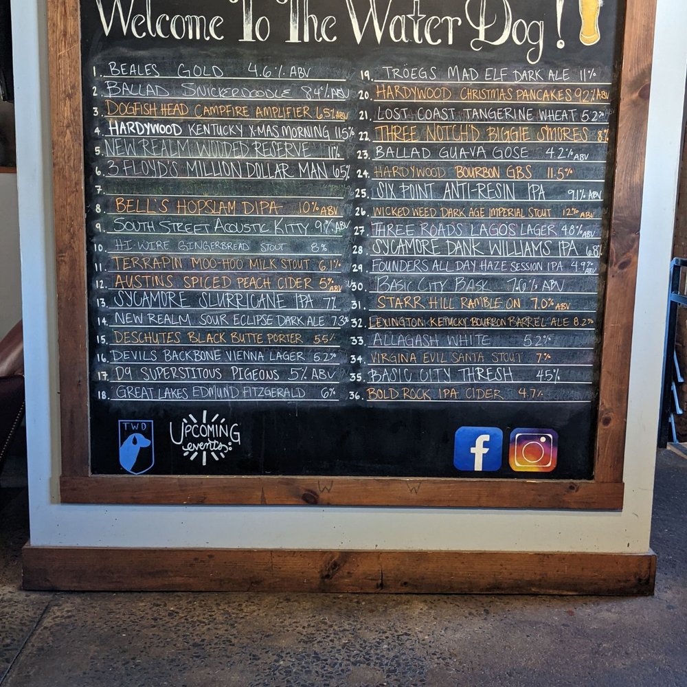The Water Dog - What shall I drink .... ? - New American Near Me - Lynchburg, Virginia The Water Dog - What shall I drink .... ? - New American Near Me - Lynchburg, Virginia
