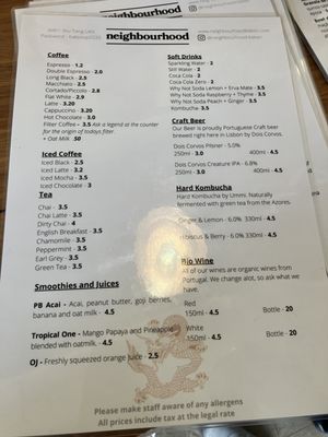 Menu photo 5 Neighborhood Cafe Lisbon Lisbon, 11