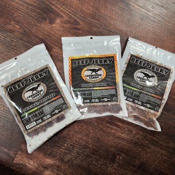 Long Beach Exotic Jerky - three bags of beef jerky - Meat Shops Near Me - Long Beach, California