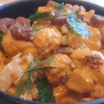 True Food Kitchen - Closeup of the Charred Cauliflower, V GF - New American Near Me - Hackensack, New Jersey