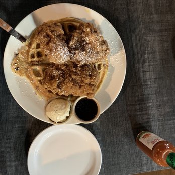 Dirty Oscar's Annex - Picture taken aerial drone (chicken and waffles, $16) - Pubs Near Me - Tacoma, Washington