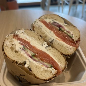 Backyard Bagel - Lox bagel sandwich! Very good - Bagels Near Me - Seattle, Washington