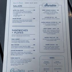 Water Bar DC - Food Menu