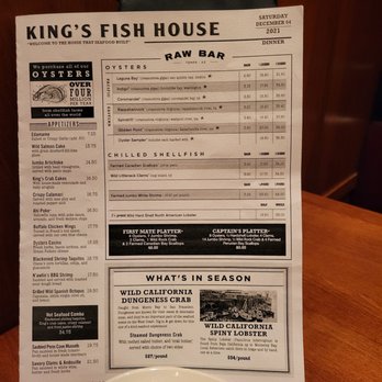 King's Fish House - Tempe - Menu page 1 - Seafood Near Me - Tempe, Arizona King's Fish House - Tempe - Menu page 1 - Seafood Near Me - Tempe, Arizona