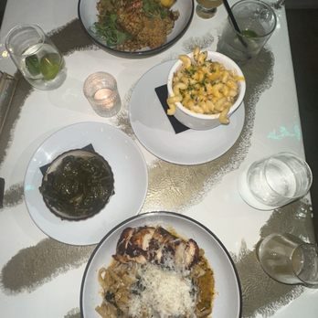 Velour - Mac and cheese, greens, pasta, catfish - American Near Me - Dallas, Texas