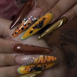 GoddessNailz - Hand painted and crafted as always 4XL almondetto acrylic nails