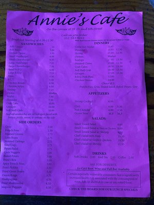 Menu photo 4 Annie's Cafe Cedar Key, FL Menu photo 4 Annie's Cafe Cedar Key, FL