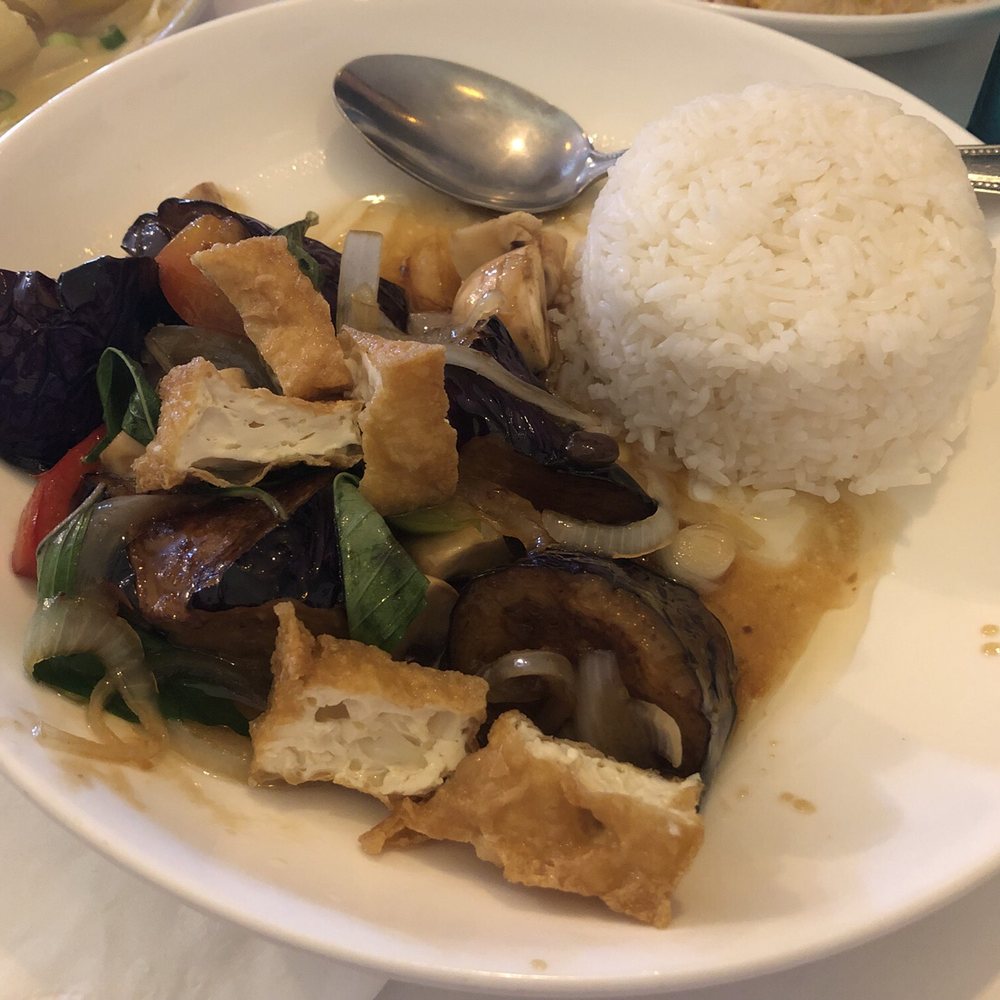 Sweet Basil Thai - Basil eggplant dish (tofu tasted dry) - Thai Near Me - Berkeley, California Sweet Basil Thai - Basil eggplant dish (tofu tasted dry) - Thai Near Me - Berkeley, California