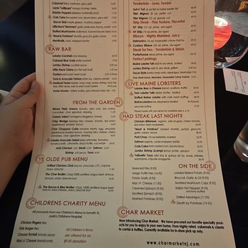 Char Steakhouse - Main menu - Steakhouses Near Me - Red Bank, New Jersey