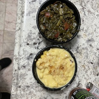 Mission BBQ - Kickin' collard greens & Mac and cheese. Collard greens edible. Mac and cheese WATERY & disappointing!! - Barbeque Near Me - Woodbridge, Virginia Mission BBQ - Kickin' collard greens & Mac and cheese. Collard greens edible. Mac and cheese WATERY & disappointing!! - Barbeque Near Me - Woodbridge, Virginia