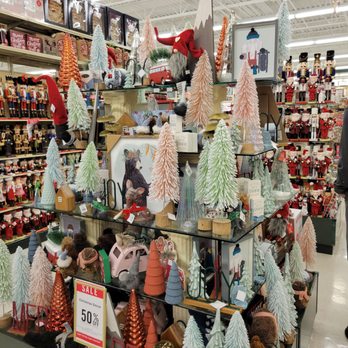 Hobby Lobby - I kinda dig thos bottle brush trees on this display. Seems like an alpine mini village to me. - Fabric Stores Near Me - Albuquerque, New Mexico