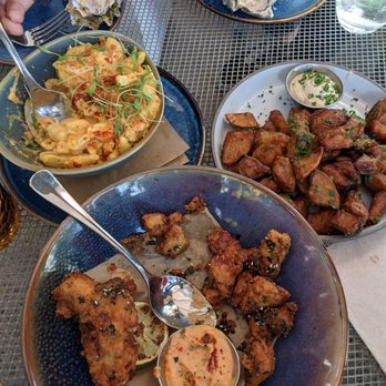Lost Resort - Esquite Mac and cheese, thrasher potatoes, mochiko chicken - American Near Me - San Francisco, California Lost Resort - Esquite Mac and cheese, thrasher potatoes, mochiko chicken - American Near Me - San Francisco, California