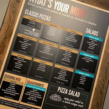 MOD Pizza - Menu board - Fast Food Near Me - Woodbridge, Virginia