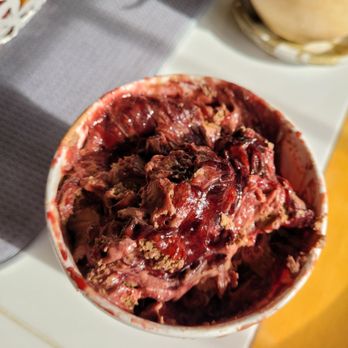 Bruster's Real Ice Cream - Chocolate raspberry truffle... 40% raspberry jam.. - Ice Cream & Frozen Yogurt Near Me - Lilburn, Georgia Bruster's Real Ice Cream - Chocolate raspberry truffle... 40% raspberry jam.. - Ice Cream & Frozen Yogurt Near Me - Lilburn, Georgia