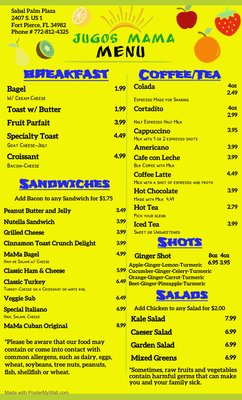 Menu photo 2 Jugos Mama Fort Pierce, FL Menu photo 2 Jugos Mama Fort Pierce, FL