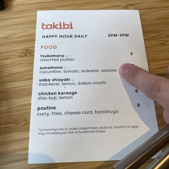 Takibi - Happy hour menu September 2023 (sorry only photo I had!!!) - Ramen Near Me - Portland, Oregon Takibi - Happy hour menu September 2023 (sorry only photo I had!!!) - Ramen Near Me - Portland, Oregon