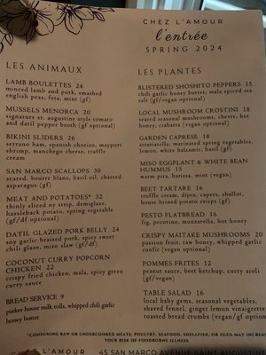 Menu photo 6 Chez L'Amour St. Augustine, FL