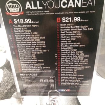 BBQ Stop - Menu as of 2/21/16 - Korean Near Me - Diamond Bar, California