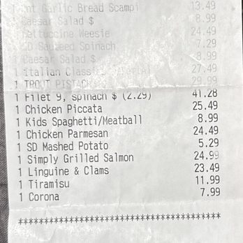 Carrabba's Italian Grill - Receipt partially unreadable - Italian Near Me - Gainesville, Florida Carrabba's Italian Grill - Receipt partially unreadable - Italian Near Me - Gainesville, Florida