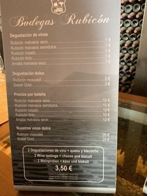 Menu photo 2 Bodegas Rubicón Yaiza, GC