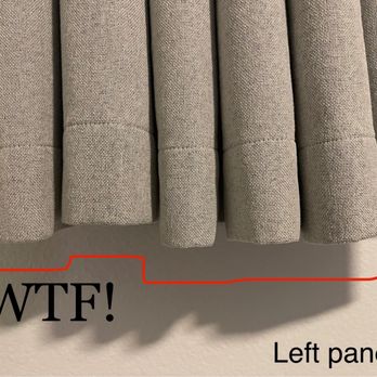 Monograms Pro & Alterations - This is the left side panel pulled open. Notice now the 2nd fold jumps up and then back down and none of the rest lines up. - Sewing & Alterations Near Me - San Antonio, Texas