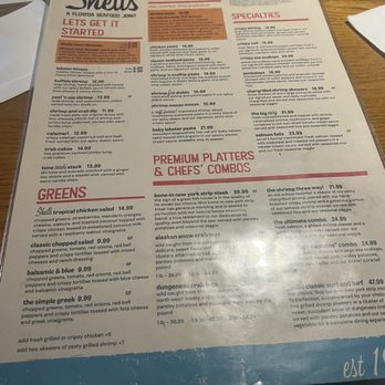 Shells Seafood - Menu - Seafood Near Me - St. Pete Beach, Florida