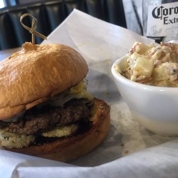 Bank 253 - Cadillac Burger and Loaded Potato Salad (hot) - New American Near Me - Pikeville, Kentucky