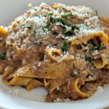 Stokes Adobe - Tagliatelle Bolognese, perfect al dente house made pasta - New American Near Me - Monterey, California