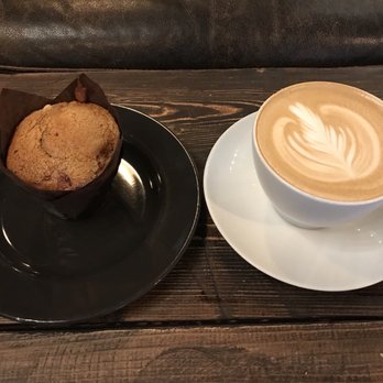 Square 1 Coffee - Latte and raspberry/apple muffin - Cafes Near Me - Edmonton, Alberta Square 1 Coffee - Latte and raspberry/apple muffin - Cafes Near Me - Edmonton, Alberta