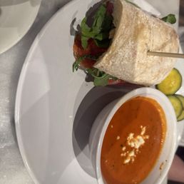 Steak Sammie with tomato basil soup
