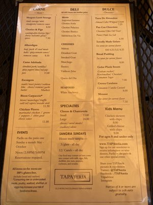 Menu photo 2 TAPAteria Colorado Springs, CO Menu photo 2 TAPAteria Colorado Springs, CO