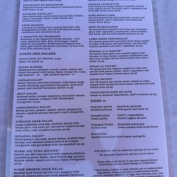 La Merise French Bistro - Menu - French Near Me - Denver, Colorado