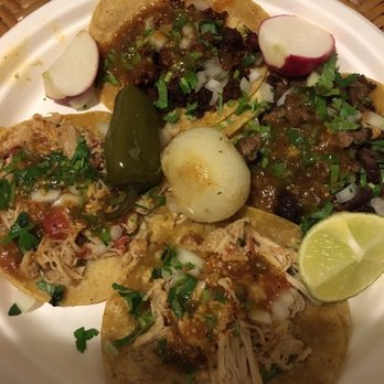 Tacos Los Primos - 2 shredded chicken & 1 choriza and asada taco - Mexican Near Me - Richmond, California Tacos Los Primos - 2 shredded chicken & 1 choriza and asada taco - Mexican Near Me - Richmond, California