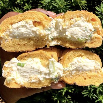Forest Hills Bagels - Egg bagel with scallion cream cheese - Bagels Near Me - Forest Hills, New York Forest Hills Bagels - Egg bagel with scallion cream cheese - Bagels Near Me - Forest Hills, New York